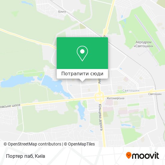 Карта Портер паб