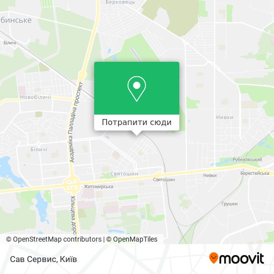 Карта Сав Сервис