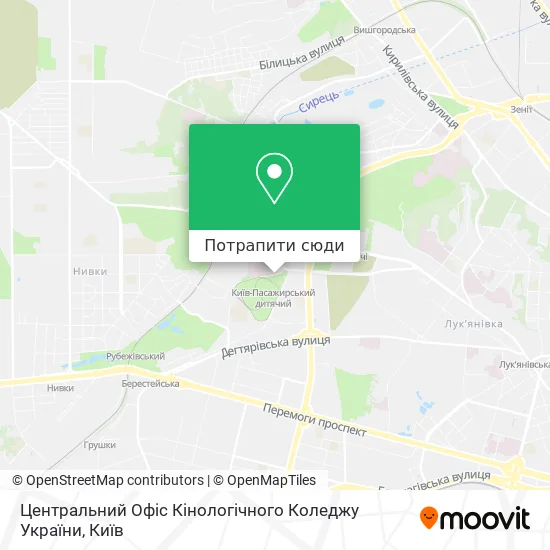 Карта Центральний Офіс Кінологічного Коледжу України