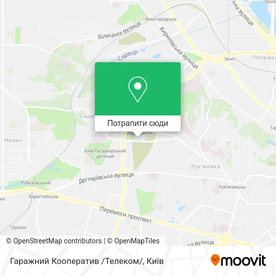 Карта Гаражний Кооператив /Телеком/
