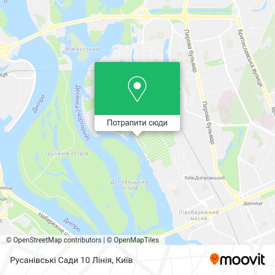 Карта Русанівські Сади 10 Лінія
