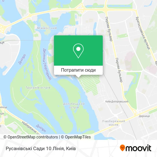 Карта Русанівські Сади 10 Лінія