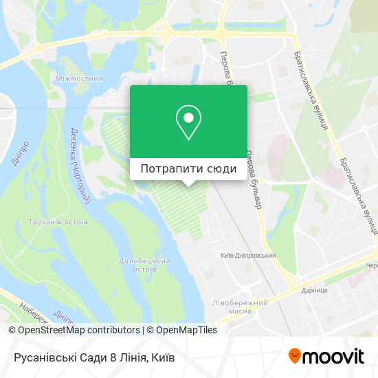 Карта Русанівські Сади 8 Лінія