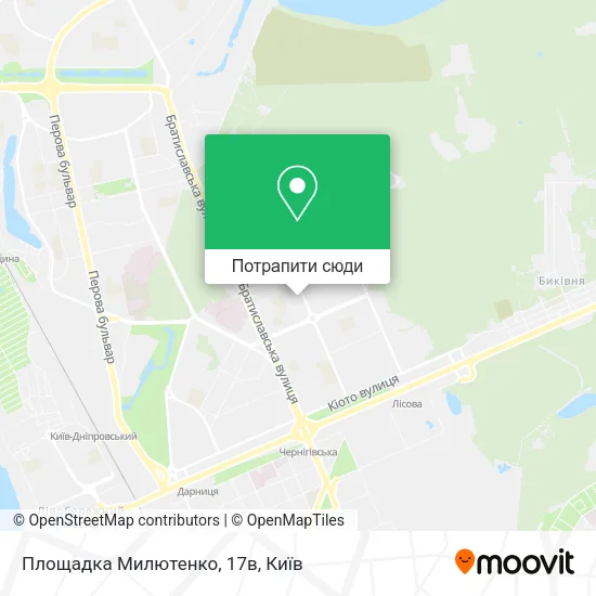 Карта Площадка Милютенко, 17в