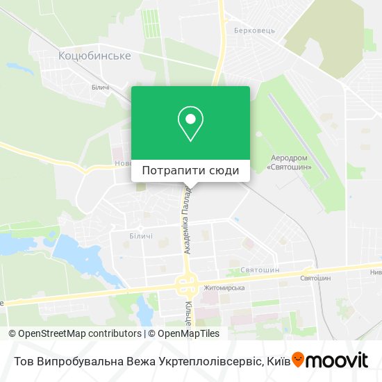 Карта Тов Випробувальна Вежа Укртеплолівсервіс