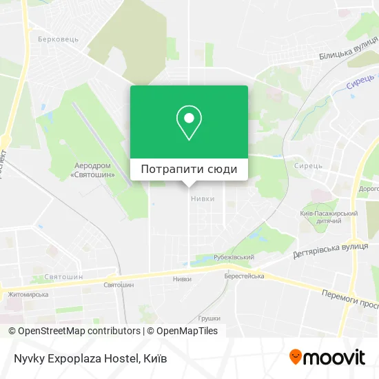 Карта Nyvky Expoplaza Hostel