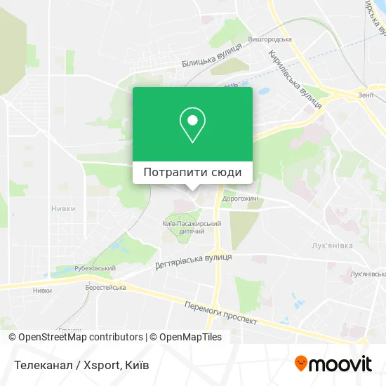Карта Телеканал / Xsport