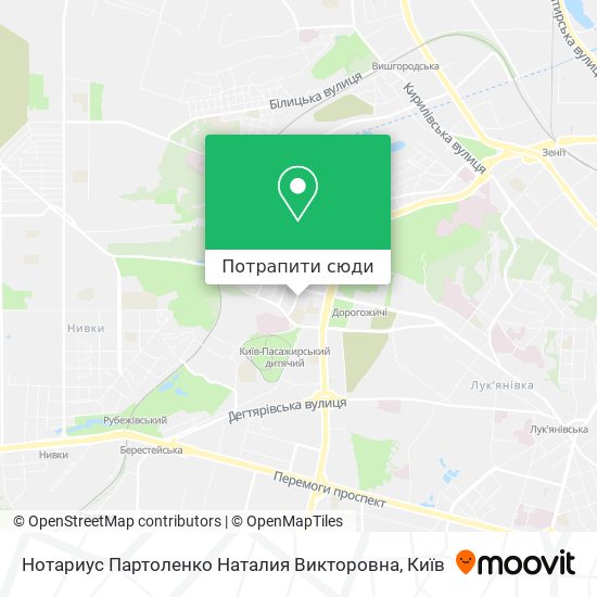 Карта Нотариус Партоленко Наталия Викторовна