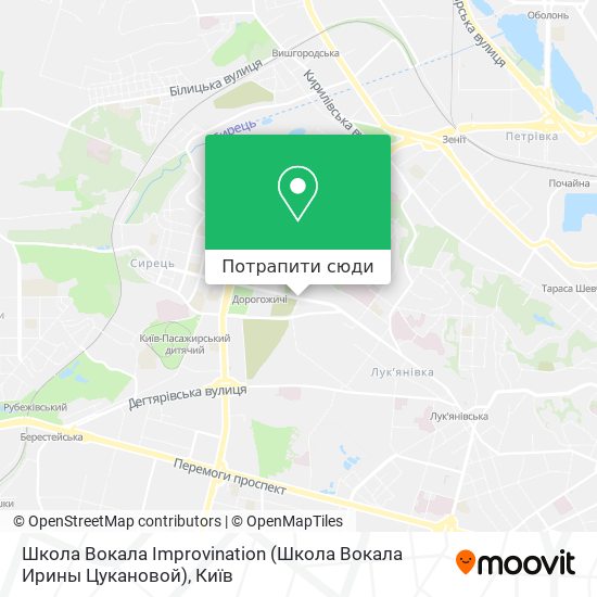 Карта Школа Вокала Improvination (Школа Вокала Ирины Цукановой)