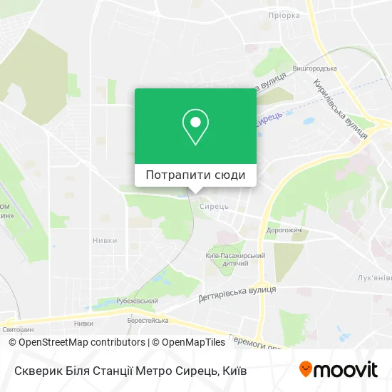 Карта Скверик Біля Станції Метро Сирець