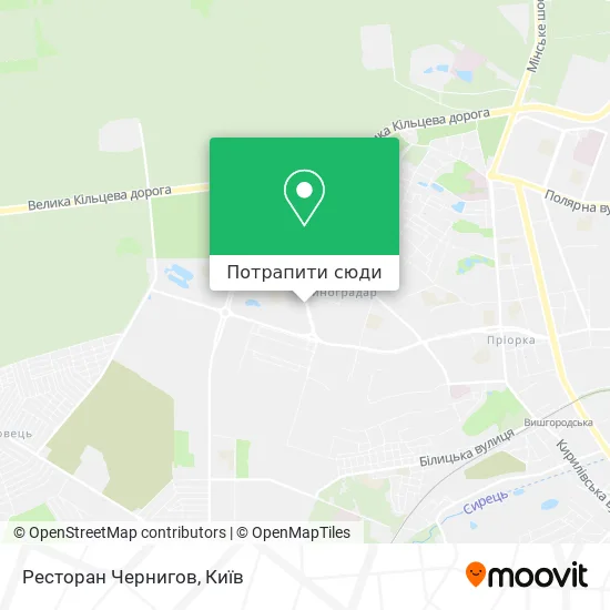 Карта Ресторан Чернигов