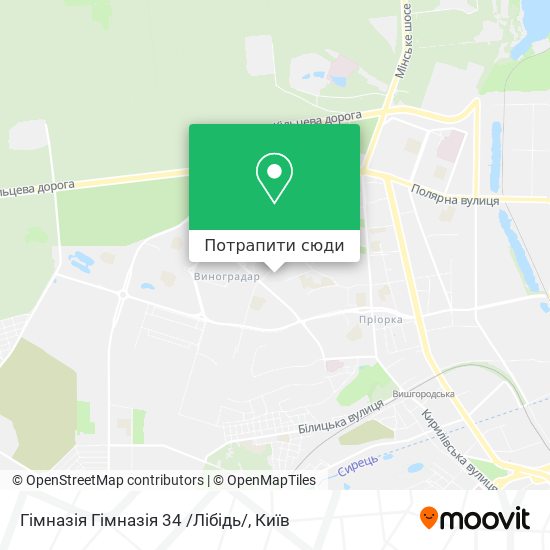 Карта Гімназія Гімназія 34 /Лібідь/