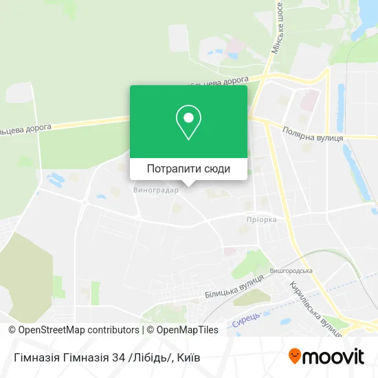Карта Гімназія Гімназія 34 /Лібідь/
