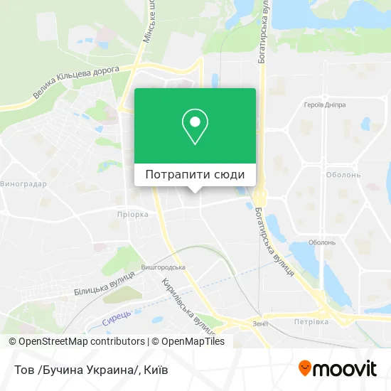 Карта Тов /Бучина Украина/