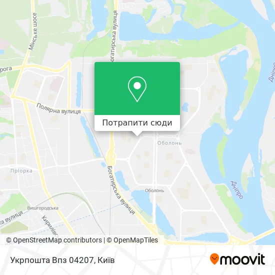 Карта Укрпошта Впз 04207