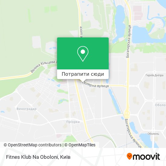 Карта Fitnes Klub Na Oboloni