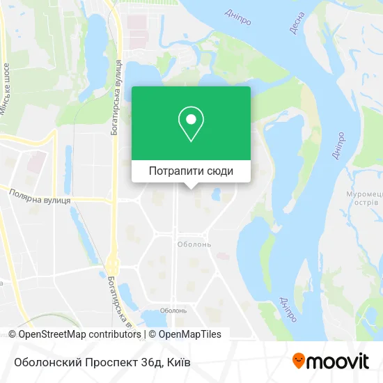 Карта Оболонский Проспект 36д