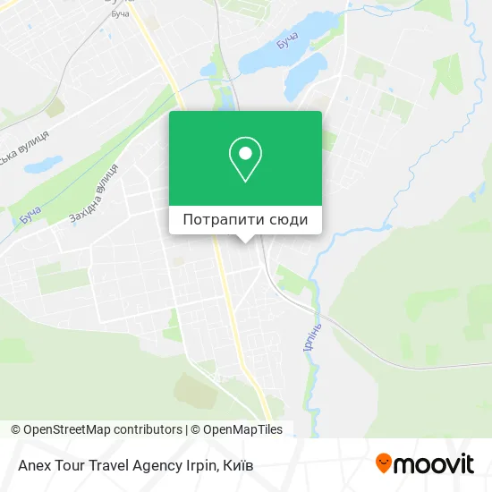 Карта Anex Tour Travel Agency Irpin