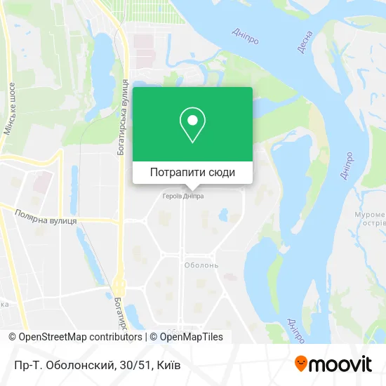 Карта Пр-Т. Оболонский, 30/51