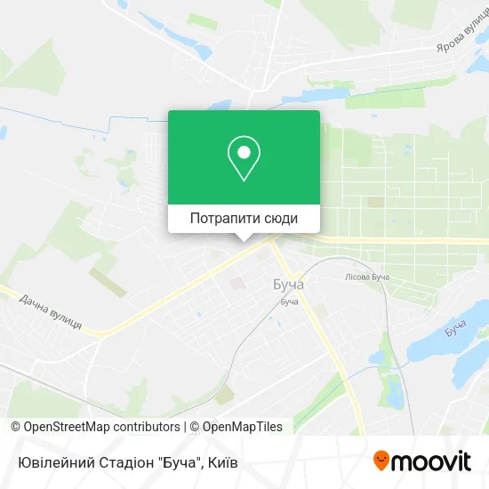 Карта Ювілейний Стадіон "Буча"