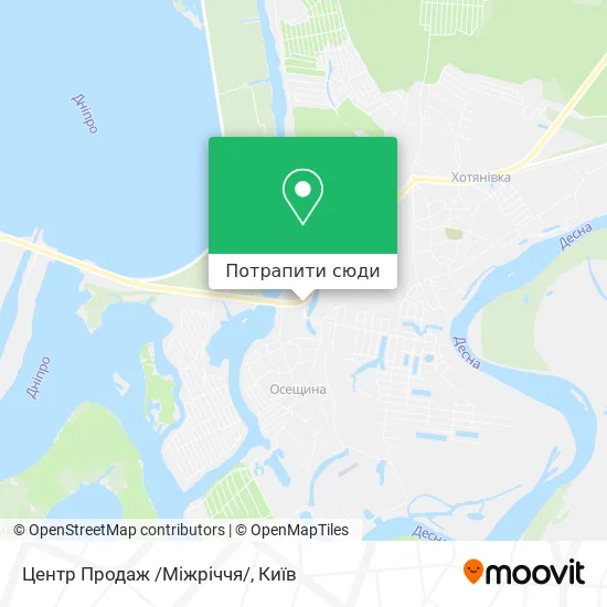 Карта Центр Продаж /Міжріччя/