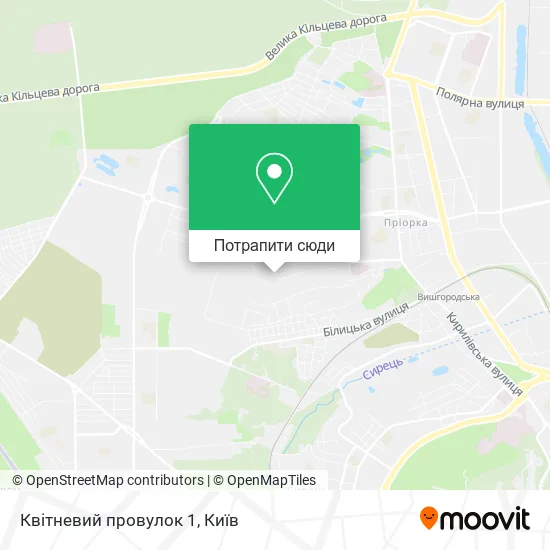 Карта Квітневий провулок 1
