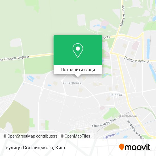 Карта вулиця Світлицького