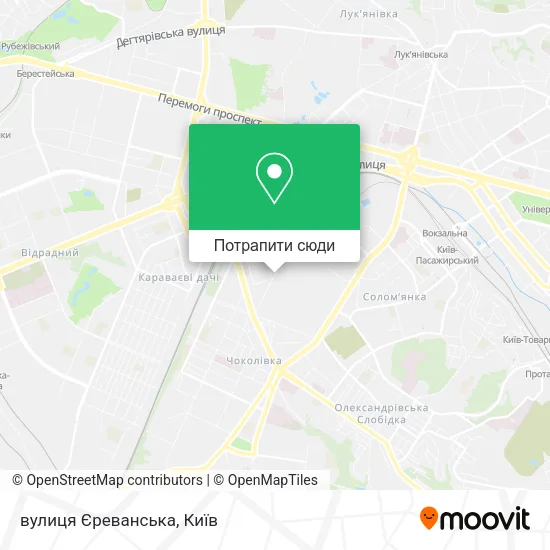 Карта вулиця Єреванська