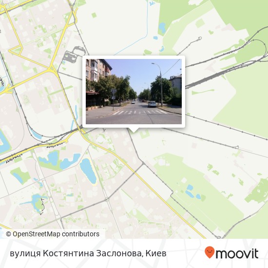 Карта вулиця Костянтина Заслонова