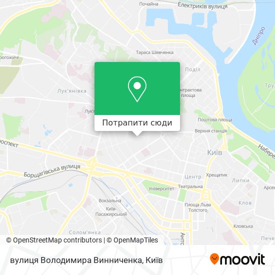 Карта вулиця Володимира Винниченка