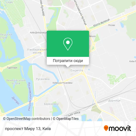 Карта проспект Миру 13
