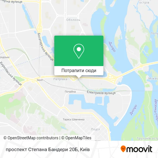 Карта проспект Степана Бандери 20Б