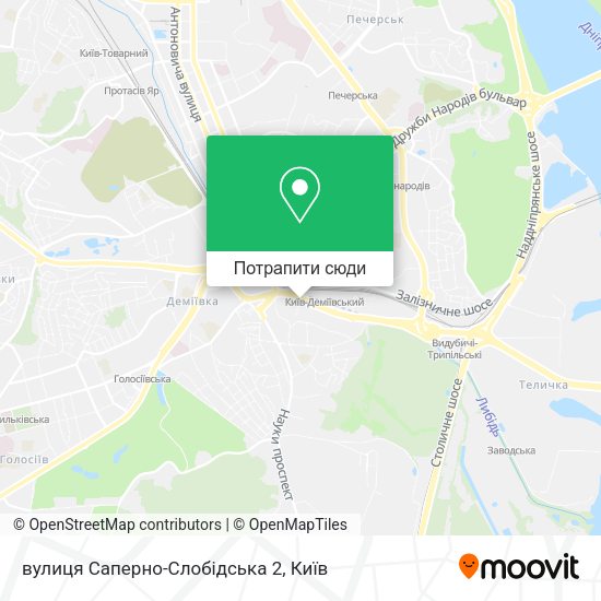 Карта вулиця Саперно-Слобідська 2