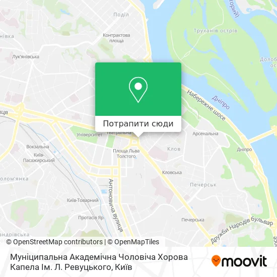 Карта Муніципальна Академічна Чоловіча Хорова Капела Ім. Л. Ревуцького