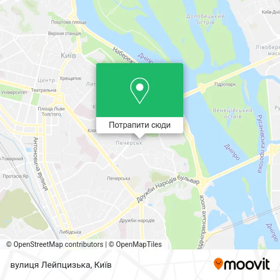 Карта вулиця Лейпцизька