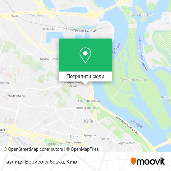 Карта вулиця Борисоглібська
