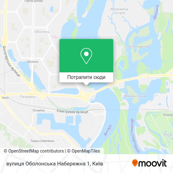 Карта вулиця Оболонська Набережна 1