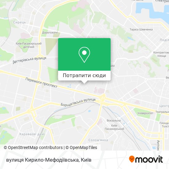 Карта вулиця Кирило-Мефодіївська