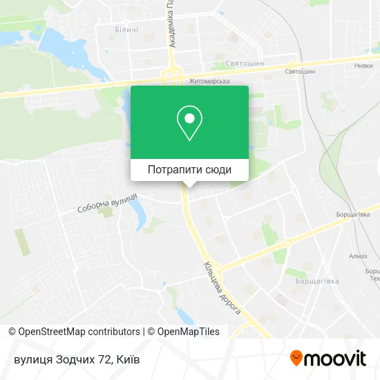 Карта вулиця Зодчих 72