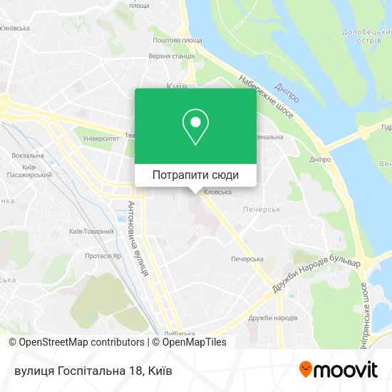 Карта вулиця Госпітальна 18