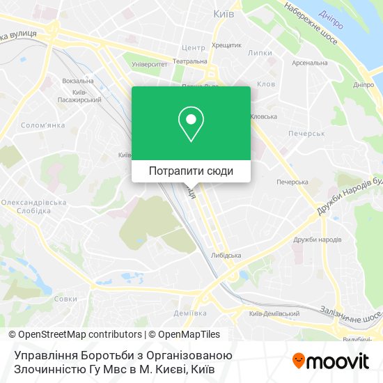 Карта Управління Боротьби з Організованою Злочинністю Гу Мвс в М. Києві