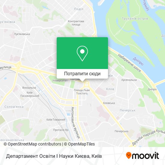 Карта Департамент Освіти І Науки Києва