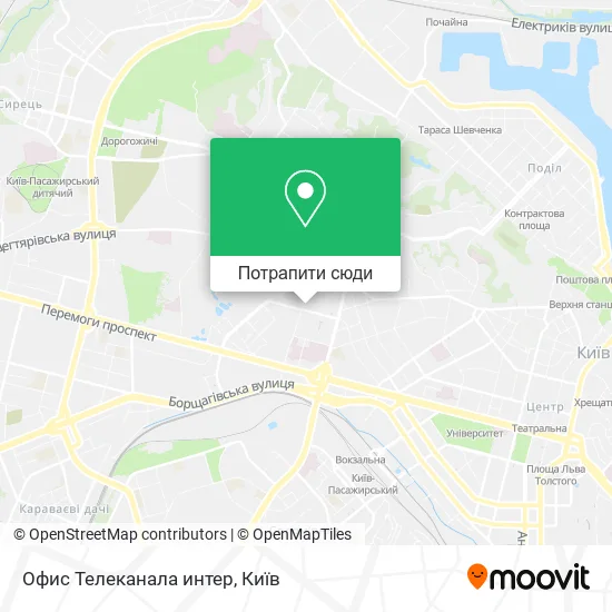 Карта Офис Телеканала интер