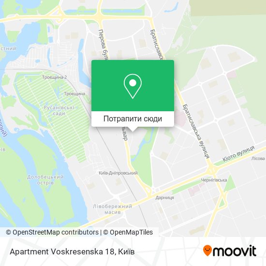 Карта Apartment Voskresenska 18