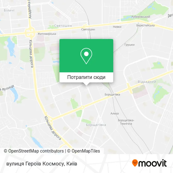 Карта вулиця Героїв Космосу