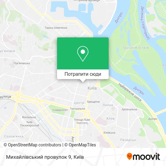 Карта Михайлівський провулок 9