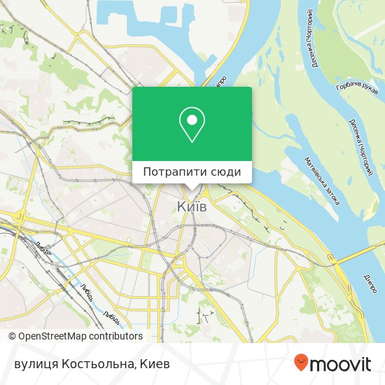 Карта вулиця Костьольна