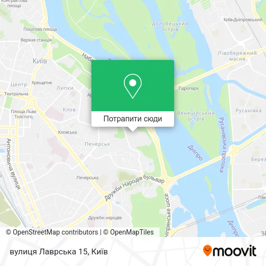 Карта вулиця Лаврська 15
