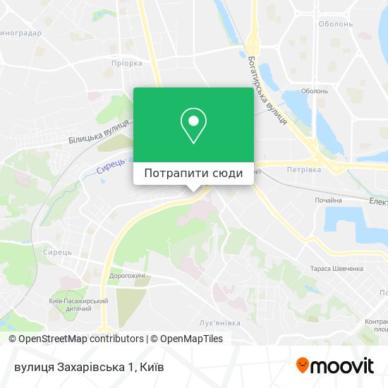 Карта вулиця Захарівська 1