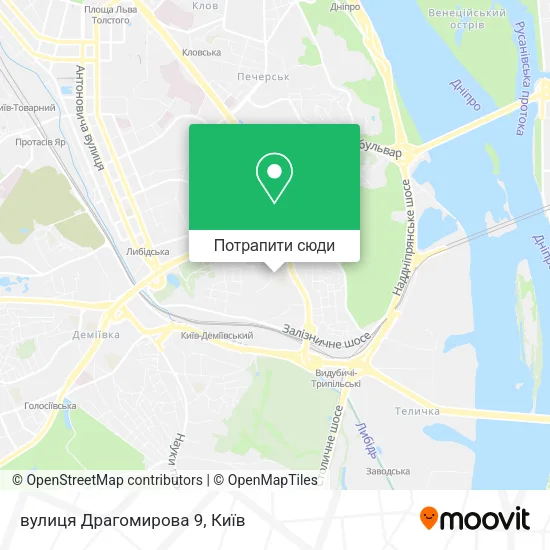 Карта вулиця Драгомирова 9